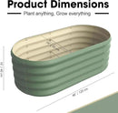 4x2ft Oval Galvanized Raised Garden Bed Kits 16" Tall Outdoor Large Metal Modular Planter Box 9-in-1 Raised Beds for Gardening,Vegetables,Fruits,Flowers & Herbs (Green) by GreenHaven Gardens
