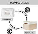 DULLEMELO Fabric Storage Bins for Laundry, Home, Foldable Storage Baskets for Shelves, Toys, Collapsible Storage Bins for Office, Closet,Bedroom(White&Khaki,15"x11"x9.5",4-Pack) by TinyTreasures Baby Boutique