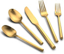 20-Piece Matte Gold Silverware Set, Hand Forged Utensil, Stainless Steel Flatware Set, Hexagon Handle Cutlery Set for Home Hotel Use, Service for 4 by CozyNest Decor