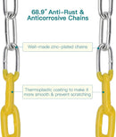 PACEARTH 2 Pack Swings Seats Holds 660lbs with 68.9 inch Anti-Rust Chains Plastic Coated 23.6 inch Tree Hanging Straps and Locking Buckles (Blue) by TinyTreasures Baby Boutique
