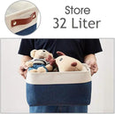 DECOMOMO Storage Baskets for Shelves - Fabric Closet Organizers and Storage Bins, Perfect Baskets for Organizing Closet Toys Nursery (Navy Blue and White, XL - 3 Pack) by CozyNest Decor