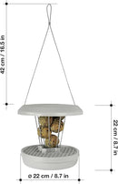 SWISSINNO No Mess Bird Feeder Lucerne Smart Birds for Fat Balls - Feed Birds, not mice & Rats! Robust & Reliable for Hanging - Light Grey by CozyNest Decor