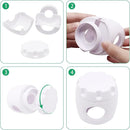 4 Pack Door Knob Safety Cover for Kids, Door Knob Cover, Screw Thread Design, Doors Knobs Child Proof Locks, Reusable and Reliable, for Toddler Baby Safety Doors Handle Covers (White) by TinyTreasures Baby Boutique