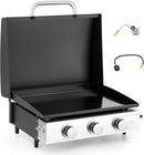 Captiva Designs 22 in Flat Top Grill with Ceramic Coated Cast Iron Pan, Portable Tabletop Propane Gas Griddle Grill for Camping, Outdoor & Tailgating Barbecue, 24,000 BTU Output, 3 Burners by GreenHaven Gardens