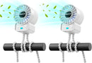 2 Pack Multifunctional Portable Stroller Fan 4 Speed 6600rpm High Speed Usb Rechargeable Personal Mini Handheld Fan Extended Tripod For Desktop Winding Kids Bed Treadmill Bike Golf Cart Outdoor Travel by TinyTreasures Baby Boutique