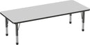 FDP Rectangle Activity School and Classroom Kids Table (30 x 72 inch), Chunky Toddler Leg, Adjustable Height 15-24 inches - Gray Top and Black Edge by CozyNest Decor
