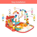 Musical Baby Gyms Play Mats Musical Activity Mat Piano Baby Play Gym Tummy Time Padded Mat for Baby Newborn Toddler Infants (Red) by TinyTreasures Baby Boutique