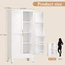 51" H Metal Kitchen Pantry Storage Cabinet, Freestanding Cupboard Storage Cabinet with Doors and Adjustable Shelves, Large Stand Up Food Cupboard for Living Room, Dinning Room, White by CozyNest Decor