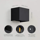 LANFU Aluminum 40W 3000K Cube Square Indoor Outdoor IP65 Waterproof Wall Lights Black Modern Wall Sconce LED Lighting Fixture Black 40W Larger Outside for Patio House by GreenHaven Gardens