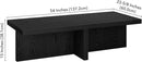 Henn&Hart 54" Wide Rectangular Coffee Table in Natural Black, for Home, Living Room, Bedroom, Entertainment Room, Office by CozyNest Decor