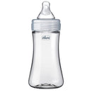 Chicco Duo 9oz. Hybrid Baby Bottle with Invinci-Glass Inside and Plastic Outside | Dishwasher, Bottle Warmer, and Electric Sterilizer Safe | Intui-Latch Nipple | Clear/Grey by TinyTreasures Baby Boutique