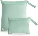 mushie Water Resistant Wet Bags | Large & Small Reusable Storage Bag for Baby Items and Travel | Zippered Pockets with Handle | Machine Washable, Set of 2 (Roman Green) by TinyTreasures Baby Boutique