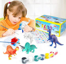BAODLON Kids Arts Crafts Set Dinosaur Toy Painting Kit - 10 Dinosaur Figurines, Decorate Your Dinosaurs, Create a Dino World Painting Toys Gifts for 5, 6, 7, 8 Year Old Boys Kids Girls Toddlers by TinyTreasures Baby Boutique