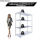 60"x24"x72" PREMIUM METAL STEEL 4-Tier Wire Shelving NSF 3200 LBS MAX Capacity Heavy Duty Storage Rack for Hospitals, Schools, Commercial Spaces, and Garages w/PREMIUM Wheels by CozyNest Decor
