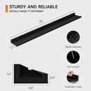 Floating Picture Ledge Shelves for Wall Set of 2, 55 Inches Picture Shelf with Ledge, Nursery Book Shelf for Toys Storage Kids Bookshelf Wall Mounted Living Room Bedroom Decor Frames, Black by TinyTreasures Baby Boutique