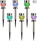 Solar Pathway Lights Outdoor, 6 Pack Solar Garden Lights, Color Changing LED Landscape Stake Outdoor Solar Lights for Walkway, Pathway by GreenHaven Gardens