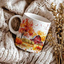 Fall Farm Coffee Mug - Farm Lover Mugs Gifts for Women Men - Autumn Decor Gifts For Home Farmhouse Thanksgiving - 11oz Printed Ceramic Mug (White) by CozyNest Decor
