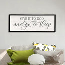 comurdyo Give It To God And Go to Sleep Sign 40''×15'' Master Bedroom Above Bed Wall Decor Wood Framed Couple Large Farmhouse Guest Room Rustic Simple Over Bedside Wall Art Hanging Decor (Black) by CozyNest Decor