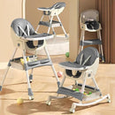 High Chairs for Babies and Toddlers, 4 in 1 Convertible Baby High Chair, Portable High Chair for Travel with Adjustable Height and Back, Foldable HighChair with Wheels& Pu Cushion (Grey) by TinyTreasures Baby Boutique