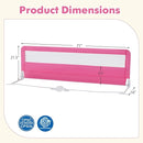 BABY JOY Bed Rails for Toddlers, 71'' Extra Long, Swing Down Bed Guard w/Safety Strap, Folding Baby Bedrail for Kids Twin, Double, Full Size Queen & King Mattress (71-Inch, Pink) by TinyTreasures Baby Boutique