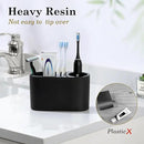 Luxspire Toothbrush Holder, 2 Slots Toothbrush and Toothpaste Holdersfor Bathrooms, Resin Toothbrush Holder Electric Toothbrush Stand for Vanity Countertop, Bathroom Accessories, Matte Black by CozyNest Decor