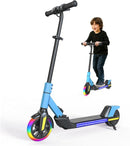 Electric Scooter for Kids Ages 6-12， Max Speed 6.5MPH, max Range 6Miles， with Acceleration Throttle and Electronic Brake， Foldable and Height Adjustable Kids Electric Scooter by TinyTreasures Baby Boutique