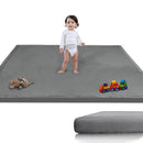 Baby Play Mat for Floor, 1.3" Thick Memory Foam Muscle Playpen Cushion, Soft Coral Velvet Tummy Time Mat with Non-Slip Backing, Water Repellent Child Nursery Rug for Toddlers, Kids (Dark Grey, 39X59) by TinyTreasures Baby Boutique