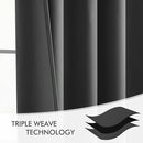 MIULEE Back Tab Grey Blackout Curtains 96 Inch Long 2 Panels Set for Living Room Bedroom, Rod Pocket/Pinch Pleated Long Thermal Insulated Room Darkening Light Blocking Floor to Ceiling Curtains/Drapes by TinyTreasures Baby Boutique