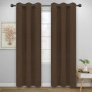 Easy-Going Blackout Curtains for Bedroom, Solid Thermal Insulated Grommet and Noise Reduction Window Drapes, Room Darkening Curtains for Living Room, 2 Panels (42x84 in, Brown) by CozyNest Decor