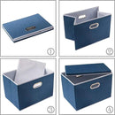 PRANDOM Collapsible Storage Bin with Lid [1-Pack] Fabric Foldable Storage Box Organizer Container Basket Cube with Cover for Home Bedroom Closet Office Nursery Royal Blue(14.9x9.8x9.8) by CozyNest Decor