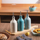 Sweejar Ceramic Olive Oil Dispenser Bottle, Opaque Oil Cruet Protects Oil to Reduce Oxidation, Suitable for Storage Oil, Vinegar, Coffee Syrups & Other Liquids, Pack of 1, 15.5 Fl Oz (Beige) by CozyNest Decor