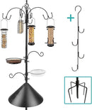 Bird Feeding Station Kit Bird Feeder Pole Wild Bird Feeder Kit with Squirrel Baffle and Suet Cage Mesh Tray Fruit Hook Double W Hook for Attracting Wild Birds by GreenHaven Gardens