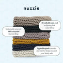Nuzzie Chunky Knit Weighted Blanket - Breathable, Cooling, Hand Made Knit Throw Blanket for Sleep - Machine Washable, Stylish Decor Design (Dusty Blue, Queen | 28lbs | 80"x80") by CozyNest Decor