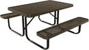 Coated Outdoor Furniture Heavy-Duty Portable Outdoor Kids Table, Punched Steel Kids Picnic Table, Commercial-Grade Picnic Table, Made in America (4ft Rectangular, Childrens, Textured Brown) by GreenHaven Gardens