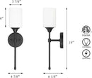 XiNBEi Lighting Wall Sconce, Bathroom Vanity Light with Glass, Wall Fixture Matte Black Finish for Bathroom XB-W1216-MBK by CozyNest Decor