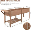 Raised Garden Bed with Legs Outdoor,Elevated Garden Box,Storage Shelf, Protective Liner for Backyard,Patio,Balcony,80x23x30in (Brown) by CozyNest Decor