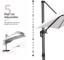 PURPLE LEAF 9' X 11.5' Patio Umbrella with Base Outdoor Cantilever Rectangle Umbrella Offset Umbrella with 360-degree Rotation for Garden Deck Pool Patio White by GreenHaven Gardens