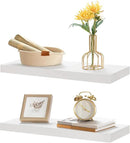 HOOBRO Floating Shelves for Wall, Wall Mounted Shelf Set of 2, 23.6" Hanging Shelf with Invisible Brackets, for Wall in Bathroom, Bedroom, Toilet, Kitchen, Living Room, Office, White WT60BJ01 by CozyNest Decor