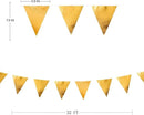 Gold Party Decorations Metallic Fabric Triangle Pennant Banner Gold Flag Bunting Garland for Graduation Birthday Wedding Anniversary Bridal Shower Bachelorette Engagement Hen Party Decoration Supplies by GreenHaven Gardens