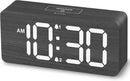 uscce Wooden Digital Alarm Clocks for Bedrooms: Dimmable Dual Alarm Clock with Large Numbers for Bedside Desk - Loud Alarm for Heavy Sleepers with Volume Control - Wood Decor & Gifts by CozyNest Decor