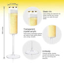 Ciaell 24 Pack Plastic Champagne Flutes - 6Oz Gold Rim Disposable Champagne Glasses - Square Clear Plastic Toasting Glasses for Party Birthday Anniversary Wedding by CozyNest Decor