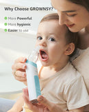 GROWNSY Nasal Aspirator for Baby with Protection Mode, Electric Nose Suction for Baby, Automatic Baby Nose Sucker with 3 Silicone Tips, Adjustable Suction Level, Music and Light Soothing Function by TinyTreasures Baby Boutique