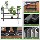 Versatile 3-Tier Metal Plant Stand, Ladder Designed, Heavy-Duty Utility Storage Rack for Indoor & Outdoor Use, Decorative Plant Display for Home, Garden, Patio, and Balcony. by GreenHaven Gardens