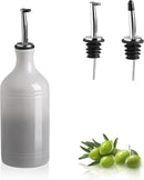 Sweejar Ceramic Olive Oil Dispenser Bottle, Opaque Oil Cruet Protects Oil to Reduce Oxidation, Suitable for Storage Vinegar, Coffee Syrups & Other Liquids, Pack of 1, 15.5 Fl Oz (Gradient Fog Gray) by CozyNest Decor