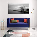 DZL Art S74962 Canvas Prints Modern Minimalist Black and White Lake Trees Landscape Wall Art Painting for Living Room Bedroom Decor Office Wall Decor Home Decoration by CozyNest Decor