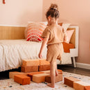 The Original Premium Plush Building Block for Kids - Certified Safe Foam Blocks in Luxuriously Soft Fabric Covers - Set of 24 (Desert) by TinyTreasures Baby Boutique