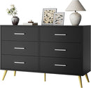 Shintenchi 6 Drawer Dresser, Wide Chest of Drawers Organizer Storage with Drawers, Large Storage Cabinet, Modern Design Dresser for Bedroom, Living Room, Porch, Black by TinyTreasures Baby Boutique
