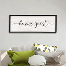 comurdyo Be Our Guest Wall Decor Sign 40”X15” Large Master Bedroom Above Bed Wall Decor Wood Framed Guest Room Sign Simple Rustic Farmhouse Over Bed Bedside Wall Art (Black) by CozyNest Decor