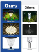 pearlstar 8 Pack Solar Lights Outdoor Waterproof, Warm White Pathway Lights Solar Powered,Solar Garden Light,Landscape Lighting for Decor,Patio,Garden,Yard,Pathway,Walkway by GreenHaven Gardens