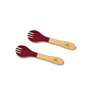 Avanchy Baby Fork Set, Bamboo and Silicone Spork Utensils, Toddler Baby Led Weaning Silverware Cutlery Flatware, Kids First Self Feeding by TinyTreasures Baby Boutique